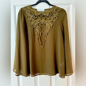 Stella Laguna Beach - Green Sheer Top with Lace